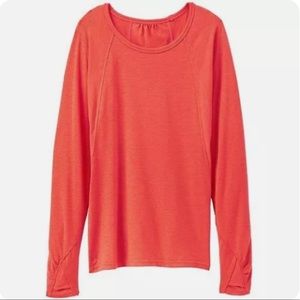 Athleta Hayes Valley Long Sleeves Top Coral XS
